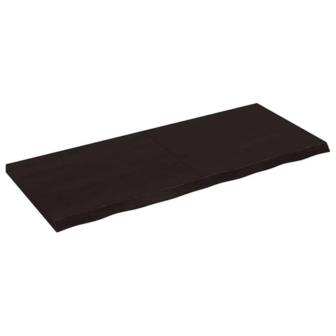 Table Top Dark Brown 120x50x cm Treated Solid Wood Oak 3156436