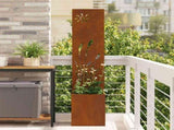 Garden Privacy Screen Rusty 32 x 140 cm Weathering steel 876363