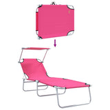 Sun Lounger Folding 2 pcs Pink 58 x 188 x 77cm Polyester 42003066