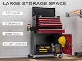 Two-Part Tool Storage Chest on Wheels - Black/Red T3398P342285