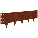 Lawn Edging 30 pcs 100 x 30 cm Steel Rusty 8008643
