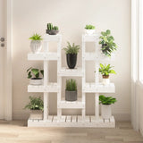 Plant Stand White 104.5x25x109.5 cm Solid Wood Pine 822093