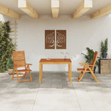 Garden Dining Set Folding 3 pcs Brown Solid Acacia Wood 3375632