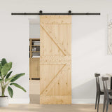 Sliding Door with Hardware Set 70x210 cm Solid Wood Pine 3332622
