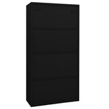 Office Cabinet Black 90x40x180 cm Steel and Tempered Glass 335940
