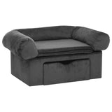 Dog Sofa with Drawer Dark Grey 75x50x38 cm Plush 171079