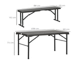Folding Picnic Table 2 Benches, 3-Piece Portable Garden Furniture Set for 4, Dining Table Set T3398P320191