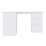 801089 Corner Desk White 145x100x76 cm Engineered Wood