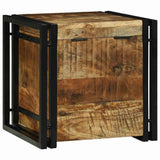 Storage Box Brown and Black 40 x 40 x 40 cm Solid Mango Wood 4016748