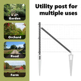Ground Spike Fence Post 7 pcs Grey Powder-Coated Steel 42004256