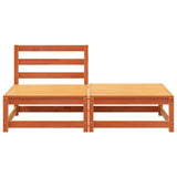Garden Sofa Armless with Footstool Wax Brown Solid Wood Pine 837960