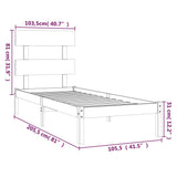 Bed Frame without Mattress Black 100x200 cm Solid Wood 3104667