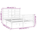 Bed Frame without Mattress White Solid Wood 140x190 cm 3105841