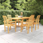 ZNTS 7 Piece Garden Dining Set Solid Teak Wood 3059598