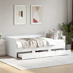 ZNTS Daybed with Drawers without Mattress White 90x200 cm 3280818