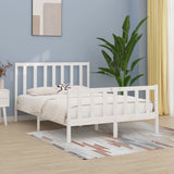 Bed Frame without Mattress White 140x190 cm Solid Wood 3105206
