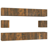 6 Piece TV Cabinet Set Smoked Oak Engineered Wood 3114371