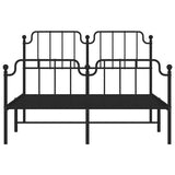 Metal Bed Frame without Mattress with Footboard Black 135x190cm 373904