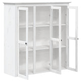 Cabinet with Glass Doors BODO White Solid Wood Pine 355077