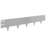 Lawn Edging 50 pcs 100 x 20 cm Steel Silver 8008593