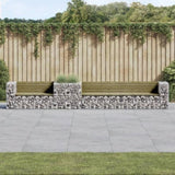 ZNTS Garden Bench with Gabion Basket Impregnated Wood Pine 3196250