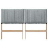 Upholstered Headboard Light Grey 135 cm Solid Pine Wood 879399