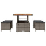 Garden Dining Set Grey Poly Rattan 42007915