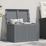 Garden Storage Box Grey PP Rattan 180 L 364060