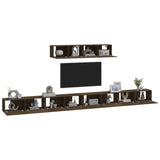 ZNTS 4 Piece TV Cabinet Set Brown Oak Engineered Wood 3114613