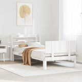 Bed Frame with Headboard without Mattress White 75x190 cm Small Single 3306812