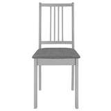 Dining Chairs with Cushions 2 pcs Grey Solid Wood 247638