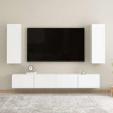 4 Piece TV Cabinet Set White Engineered Wood 3074455