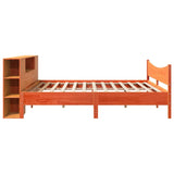Bed Frame without Mattress Wax Brown 200x200 cm Solid Wood Pine 3323289