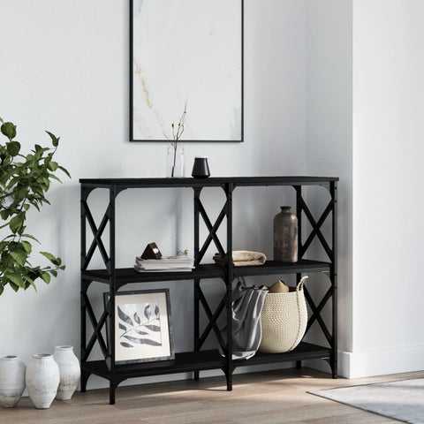 ZNTS Console Table Black 100x28x80.5 cm Engineered Wood 835419