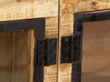 Sideboard Brown and Black 160x30x80 cm Solid Rough Mango Wood 247994