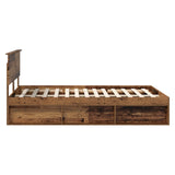 Bed Frame with Headboard Old Wood 140 x 190 cm Engineered wood 3407875