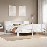 Bookcase Bed without Mattress White 200x200cm Solid Wood Pine 3322641