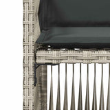 Garden Chairs with Cushions 4 pcs Light Grey Poly Rattan 364971