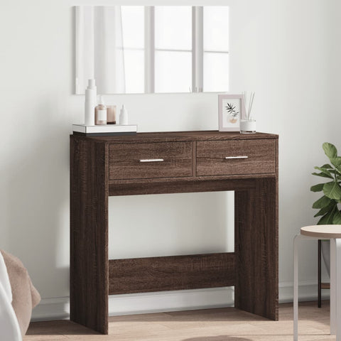 ZNTS Dressing Table with Mirror Brown Oak 80x39x80 cm 840708
