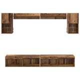 TV Wall Units with LED with LED 6 pcs Old Wood Engineered Wood 3402955