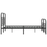 Metal Bed Frame without Mattress with Footboard Black 120x200cm 377133
