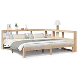 ZNTS Bookcase Bed without Mattress 200x200 cm Solid Wood Pine 3324370