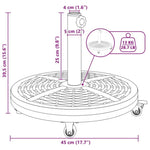 ZNTS Parasol Base with Wheels for Ø38-48 mm Poles 13 kg Round 42002568