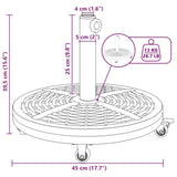 ZNTS Parasol Base with Wheels for Ø38-48 mm Poles 13 kg Round 42002568