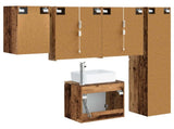 Bathroom Cabinet Set 5 pcs Old Wood Engineered Wood 3407333
