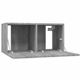 TV Cabinet Set Wall-mounted 3 pcs Grey Engineered Wood 815872