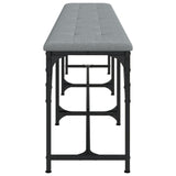 Dining Bench Light Grey 186x32x45 cm Steel and Fabric 835224