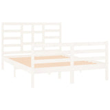 Bed Frame without Mattress White Solid Wood 140x190 cm 3105841