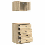 ZNTS Garage Cabinets 2 pcs Sonoma Oak Engineered Wood 3328334