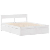 Bed Frame without Mattress White 140x200 cm Solid Wood Pine 3306382